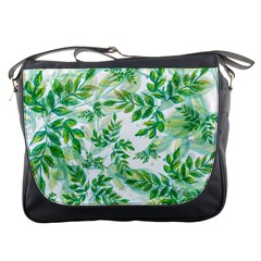 Leaves Green Pattern Nature Plant Messenger Bag by Pakrebo