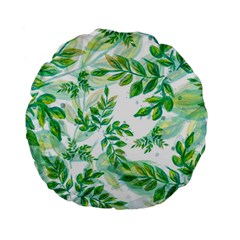 Leaves Green Pattern Nature Plant Standard 15  Premium Round Cushions