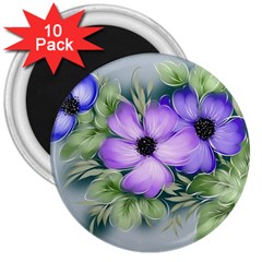 Flowers Vector Illustration Figure 3  Magnets (10 Pack)  by Pakrebo