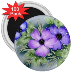 Flowers Vector Illustration Figure 3  Magnets (100 Pack) by Pakrebo