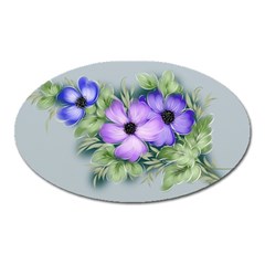 Flowers Vector Illustration Figure Oval Magnet