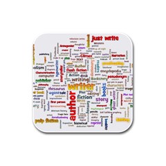 Writing Author Motivation Words Rubber Square Coaster (4 Pack)  by Pakrebo