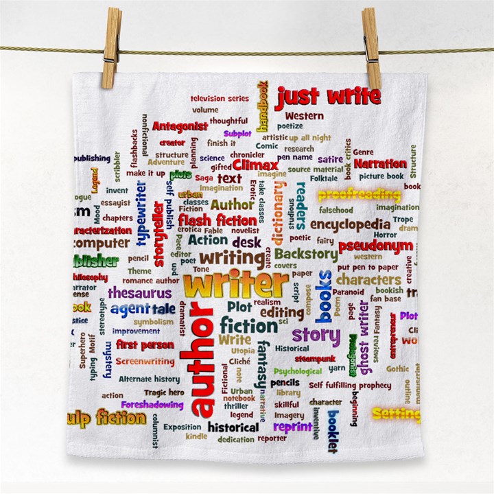 Writing Author Motivation Words Face Towel