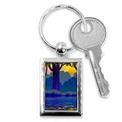 Illustration Vector Forest Nature Key Chains (rectangle)  by Pakrebo