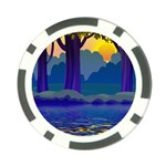 Illustration Vector Forest Nature Poker Chip Card Guard (10 pack) Front