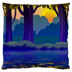 Illustration Vector Forest Nature Large Flano Cushion Case (one Side)