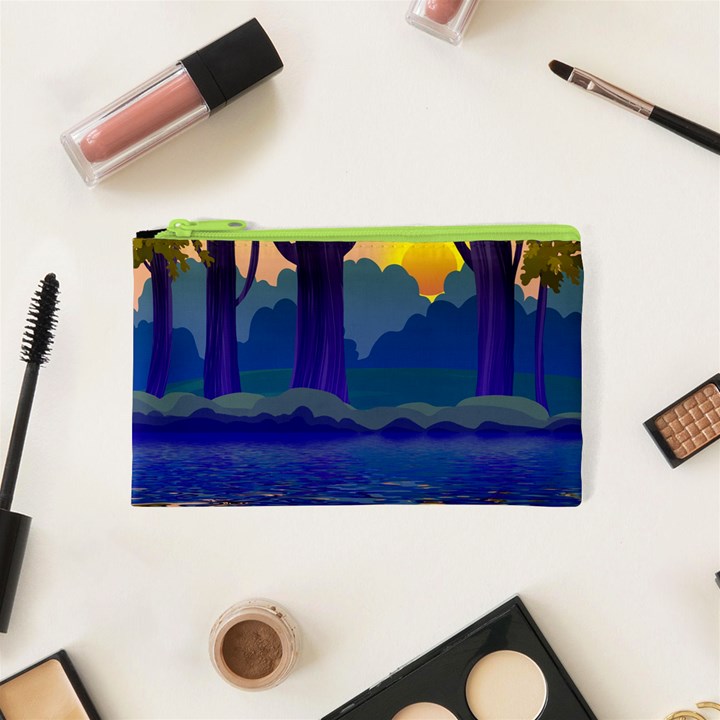 Illustration Vector Forest Nature Cosmetic Bag (XS)