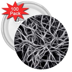 Nerves Cells Dendrites Sepia 3  Buttons (100 Pack)  by Pakrebo