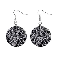 Nerves Cells Dendrites Sepia Mini Button Earrings by Pakrebo