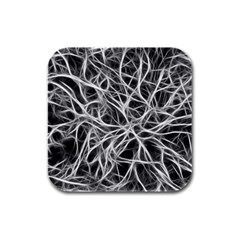 Nerves Cells Dendrites Sepia Rubber Square Coaster (4 Pack)  by Pakrebo