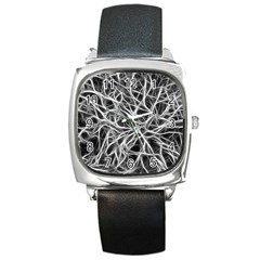 Nerves Cells Dendrites Sepia Square Metal Watch by Pakrebo