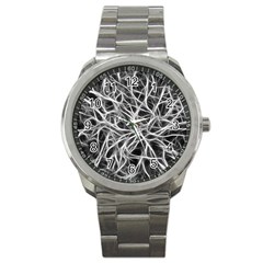 Nerves Cells Dendrites Sepia Sport Metal Watch by Pakrebo