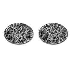 Nerves Cells Dendrites Sepia Cufflinks (Oval)