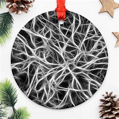 Nerves Cells Dendrites Sepia Round Ornament (two Sides) by Pakrebo