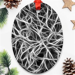 Nerves Cells Dendrites Sepia Oval Ornament (Two Sides)