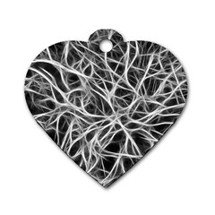 Nerves Cells Dendrites Sepia Dog Tag Heart (One Side)