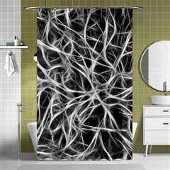 Nerves Cells Dendrites Sepia Shower Curtain 48  X 72  (small)  by Pakrebo