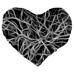 Nerves Cells Dendrites Sepia Large 19  Premium Heart Shape Cushions