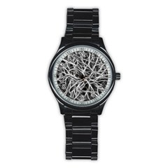 Nerves Cells Dendrites Sepia Stainless Steel Round Watch by Pakrebo