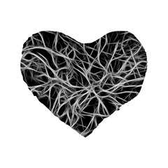 Nerves Cells Dendrites Sepia Standard 16  Premium Flano Heart Shape Cushions