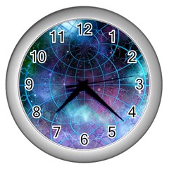 Network Earth Block Chain Globe Wall Clock (silver) by Pakrebo