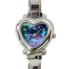 Network Earth Block Chain Globe Heart Italian Charm Watch by Pakrebo