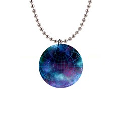 Network Earth Block Chain Globe 1  Button Necklace by Pakrebo