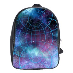 Network Earth Block Chain Globe School Bag (xl) by Pakrebo