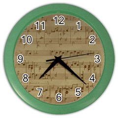 Vintage Sheet Music Background Color Wall Clock by Pakrebo