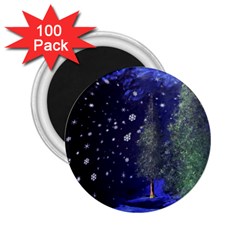 Winter Wonderland Night Snow 2 25  Magnets (100 Pack)  by Pakrebo