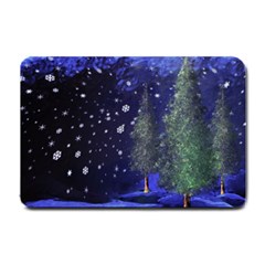 Winter Wonderland Night Snow Small Doormat  by Pakrebo