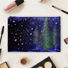 Winter Wonderland Night Snow Cosmetic Bag (large) by Pakrebo