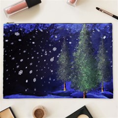 Winter Wonderland Night Snow Cosmetic Bag (xxl) by Pakrebo