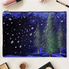 Winter Wonderland Night Snow Cosmetic Bag (xxxl) by Pakrebo