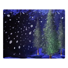 Winter Wonderland Night Snow Double Sided Flano Blanket (large)  by Pakrebo