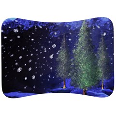 Winter Wonderland Night Snow Velour Seat Head Rest Cushion