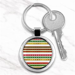 Christmas Ribbons Christmas Gold Key Chains (round)  by Pakrebo