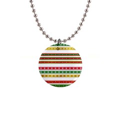 Christmas Ribbons Christmas Gold 1  Button Necklace by Pakrebo