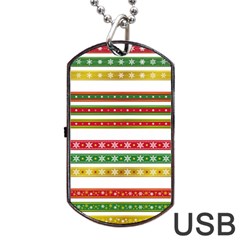 Christmas Ribbons Christmas Gold Dog Tag Usb Flash (two Sides) by Pakrebo