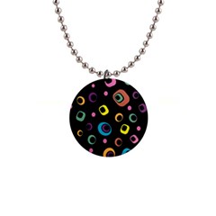 Abstract Background Retro 60s 70s 1  Button Necklace by Pakrebo