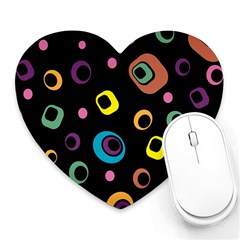 Abstract Background Retro 60s 70s Heart Mousepads by Pakrebo