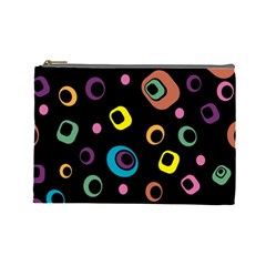 Abstract Background Retro 60s 70s Cosmetic Bag (large) by Pakrebo