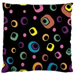 Abstract Background Retro 60s 70s Large Cushion Case (One Side) Front