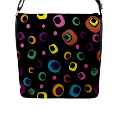 Abstract Background Retro 60s 70s Flap Closure Messenger Bag (l) by Pakrebo