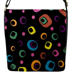 Abstract Background Retro 60s 70s Flap Closure Messenger Bag (s) by Pakrebo