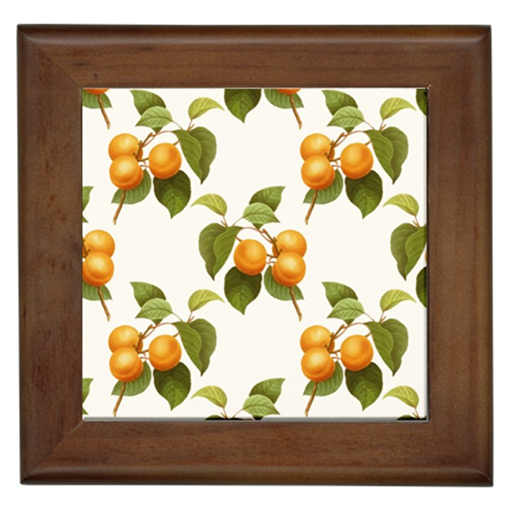 Apricot Fruit Vintage Art Framed Tiles