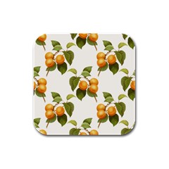 Apricot Fruit Vintage Art Rubber Square Coaster (4 Pack)  by Pakrebo