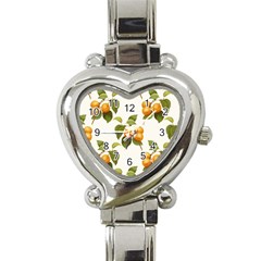 Apricot Fruit Vintage Art Heart Italian Charm Watch by Pakrebo