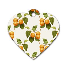 Apricot Fruit Vintage Art Dog Tag Heart (two Sides) by Pakrebo