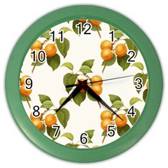 Apricot Fruit Vintage Art Color Wall Clock by Pakrebo